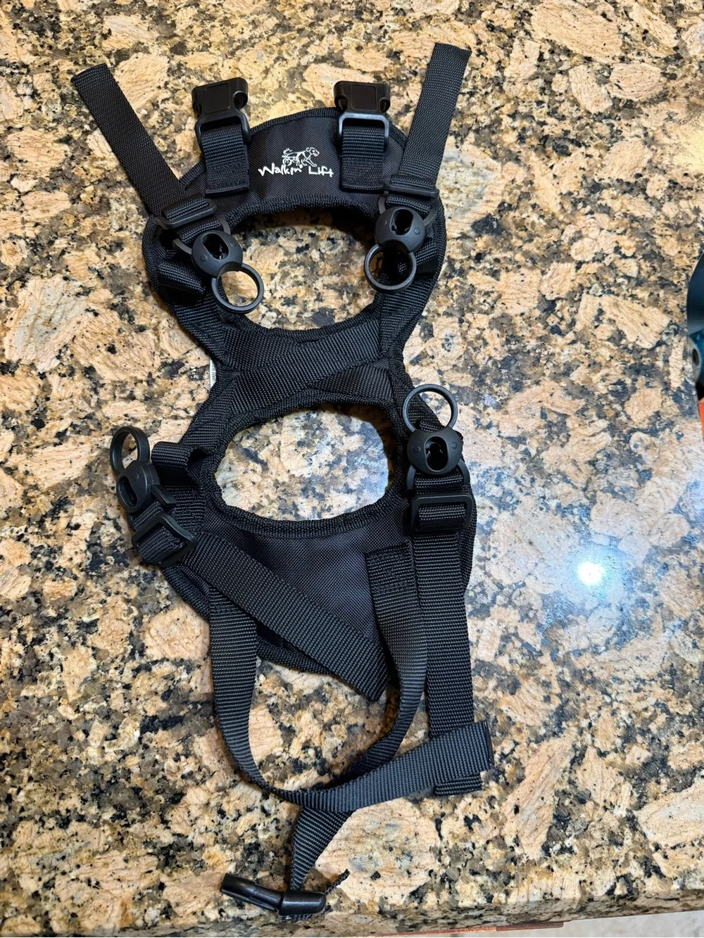 Walkin’ Lift Dog XS Harness adjustable black nylon